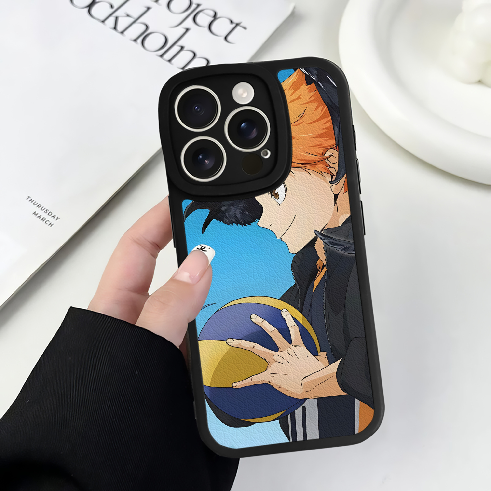 （画像用） ハイキュー!! Haikyu!! 【iPhone 16シリーズ対応】シリコンスマホケース（レザー調） 材質：シリコン